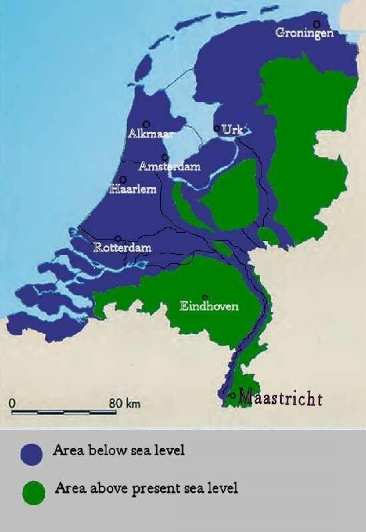 Nederland Zeespiegel Kaart Van Nederland Onder De Zeespiegel Kaart West Europa Europa
