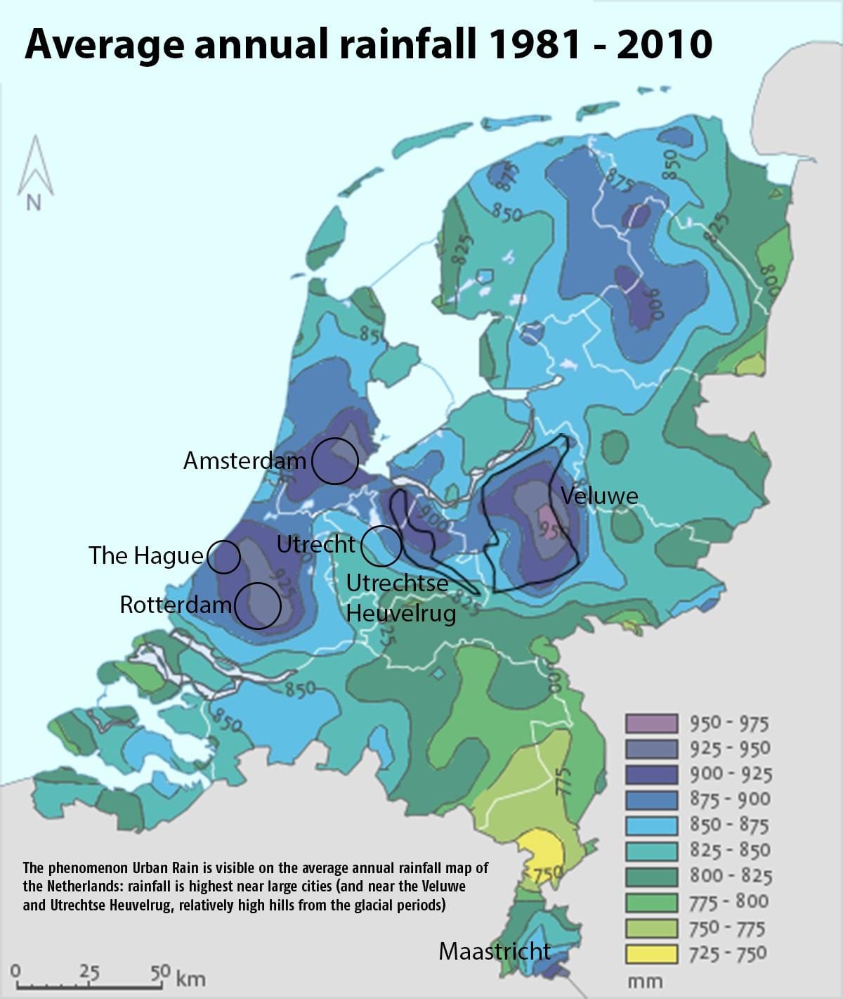 Nederland regen kaart