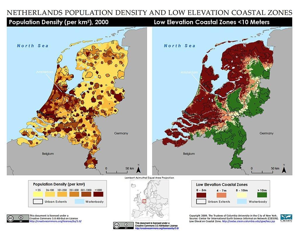 Holland hoogtekaart