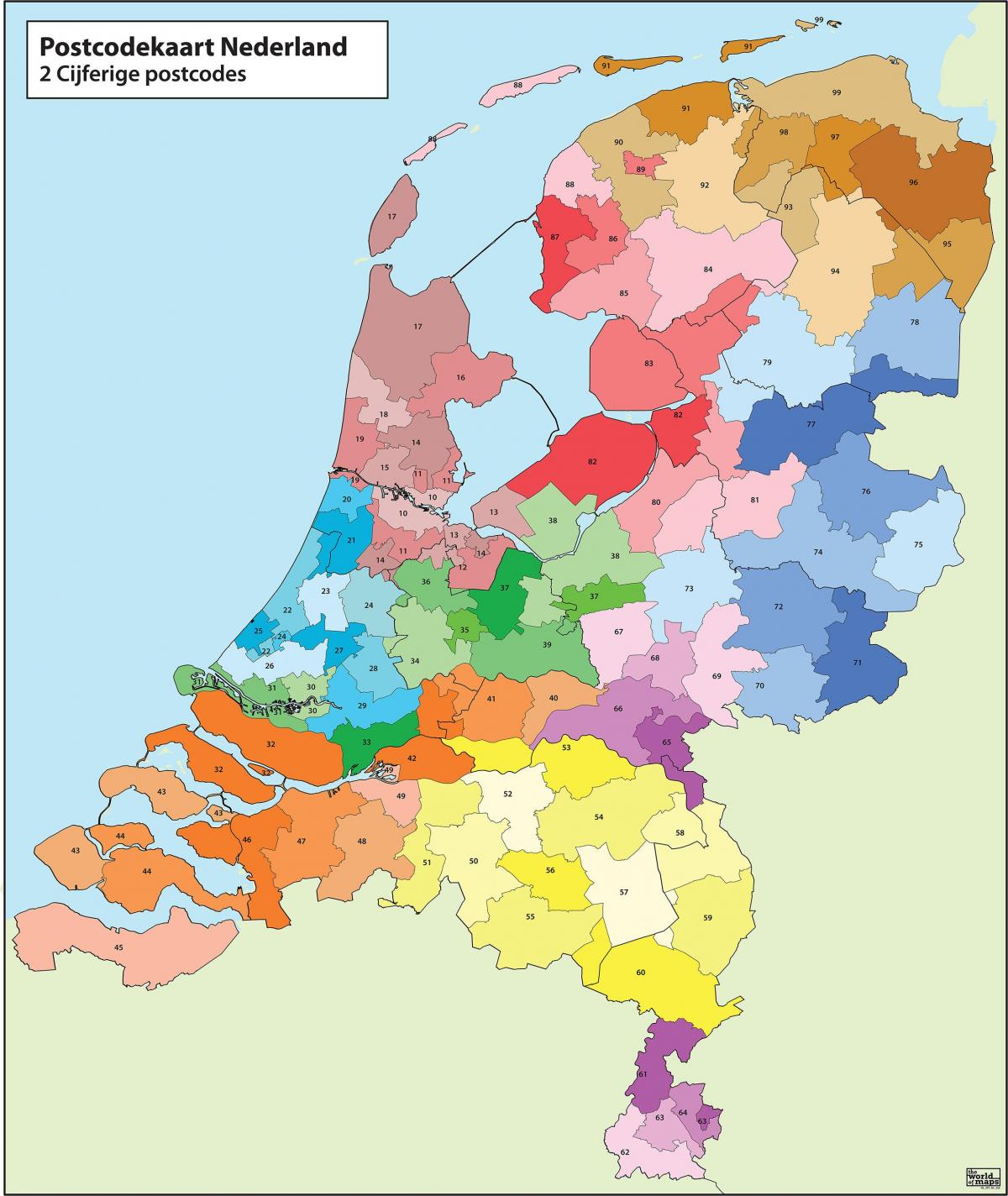 nederland-postcode-kaart-kaart-van-nederland-postcode-west-europa