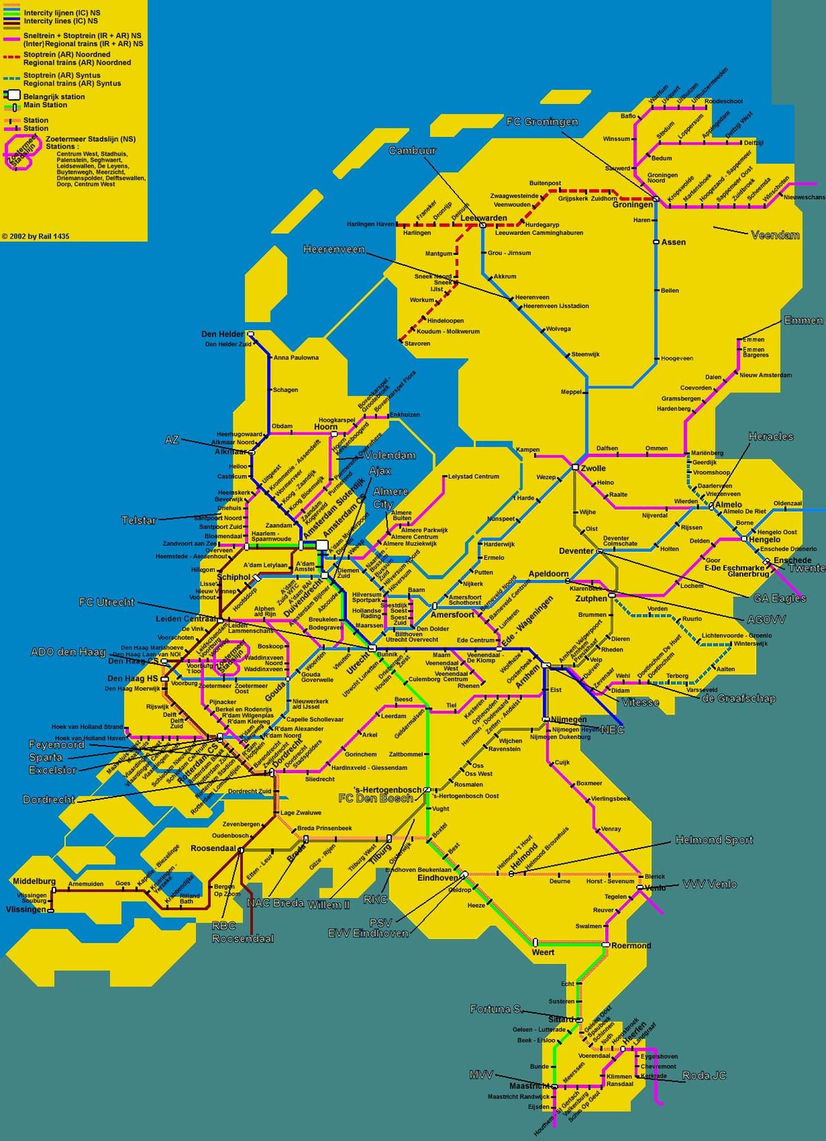 trein kaart Nederland