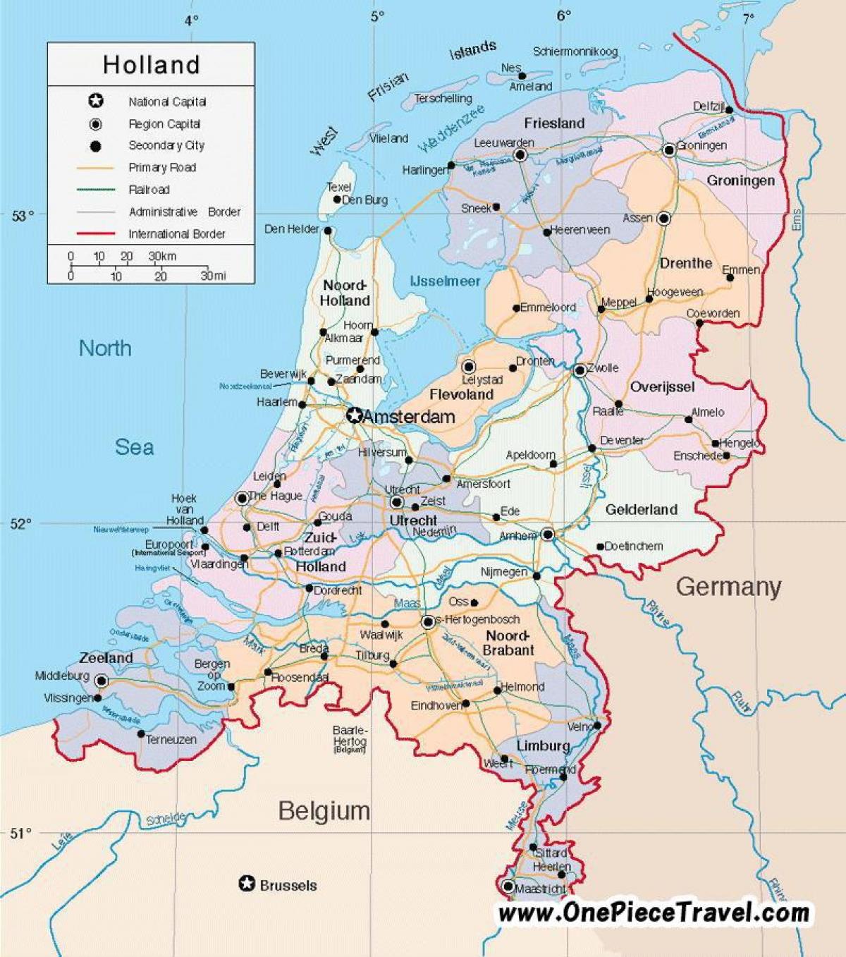 Holland transporten kaart