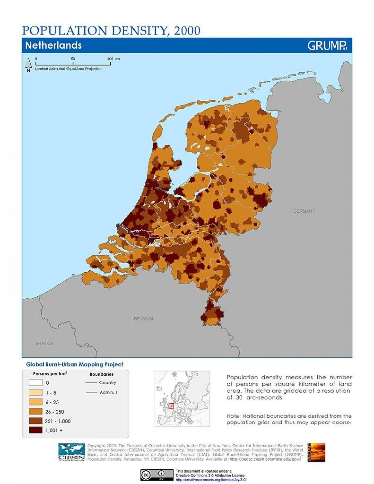 Nederlandse bevolking in kaart Nederland bevolkingsdichtheid kaart