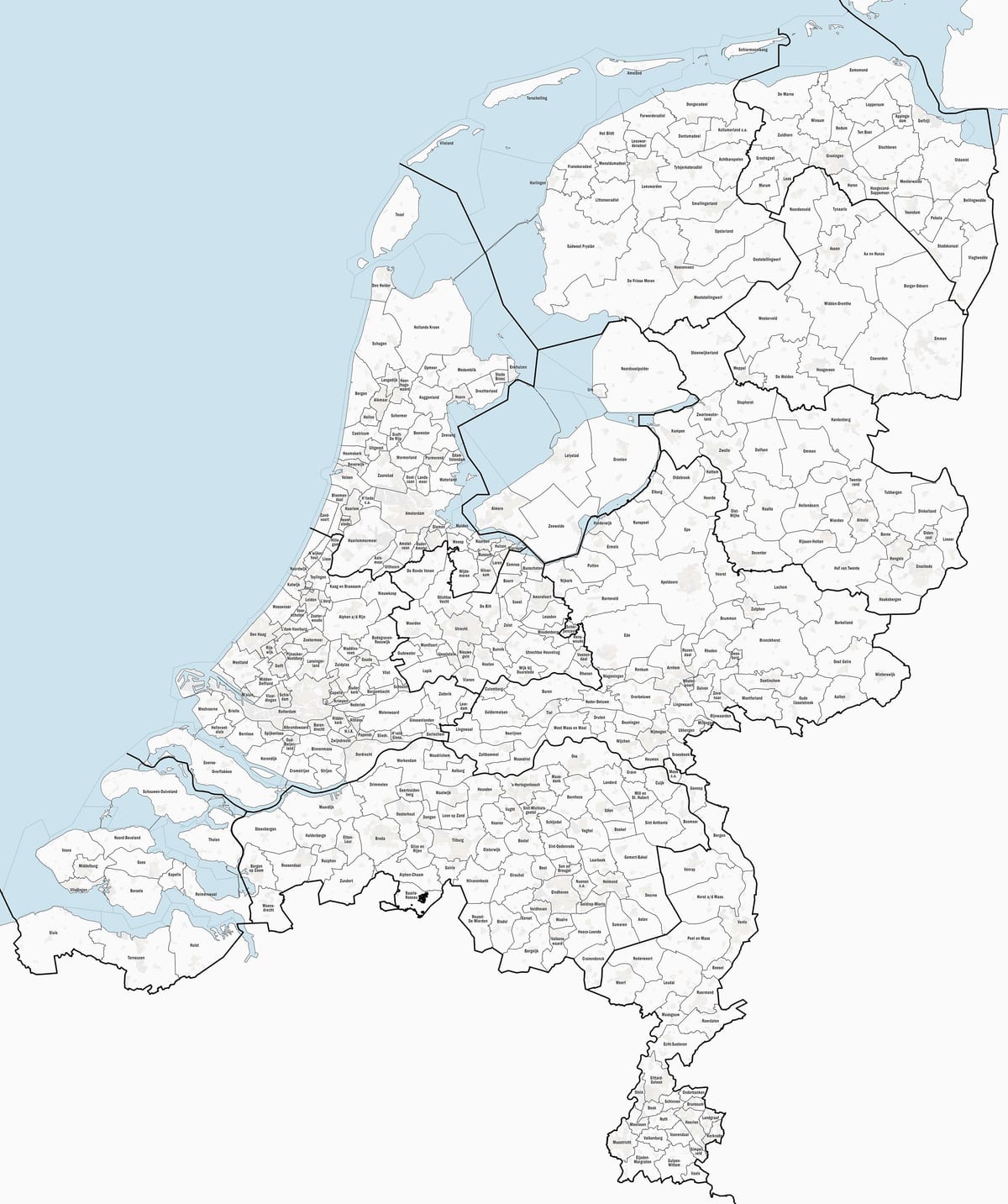 Holland gemeenten kaart