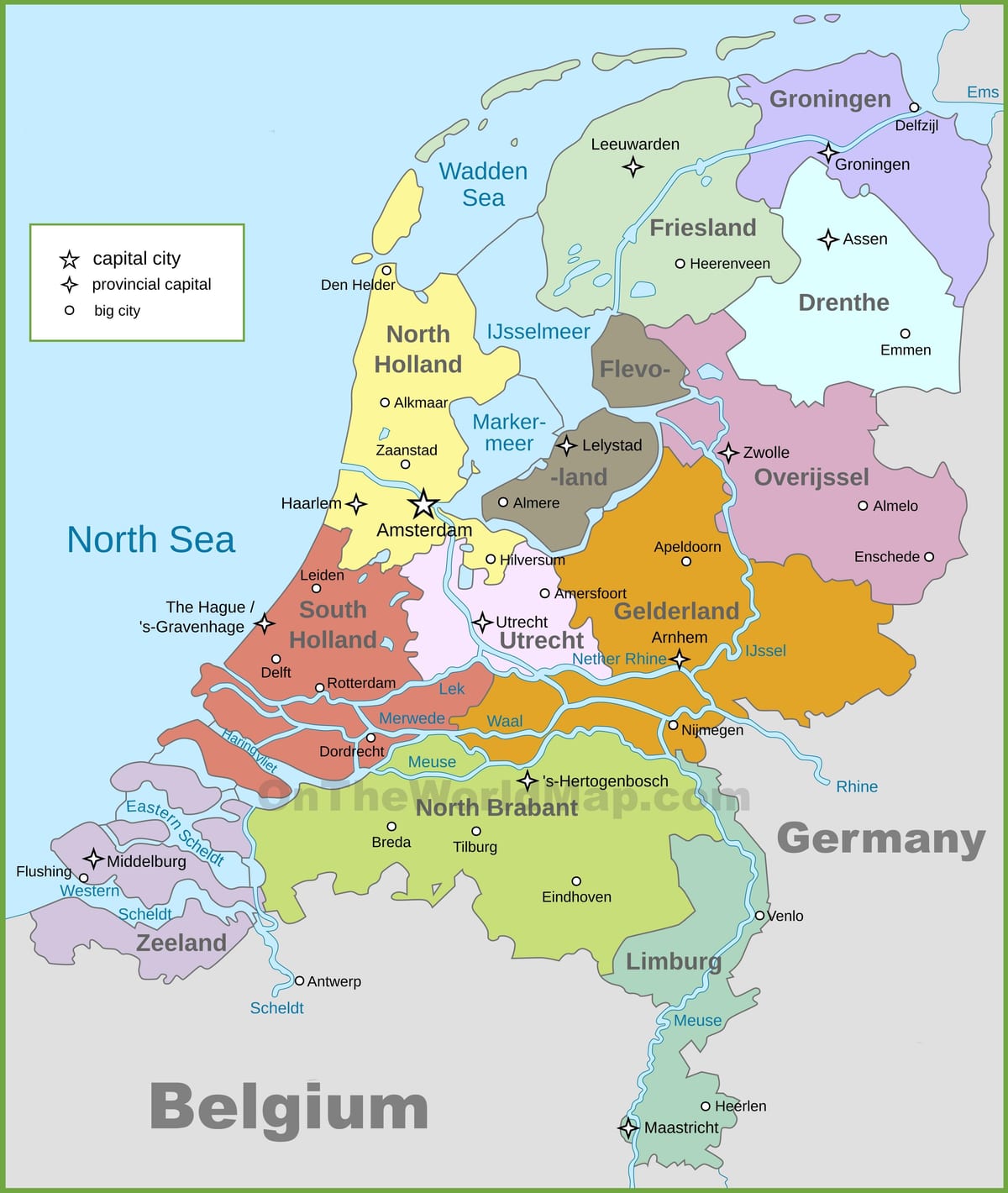 politieke kaart van Nederland