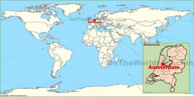 Nederland in kaart van de wereld