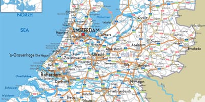 Wegenkaart van Nederland
