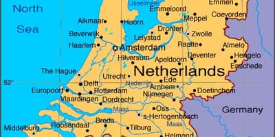 Kaart van Nederland met steden